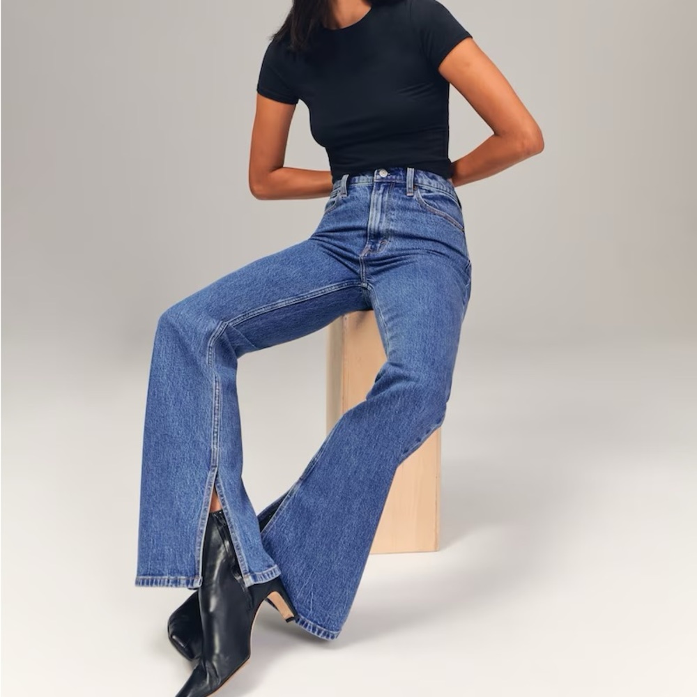 Abercrombie & Fitch High Rise Vintage Flair Jeans Dress Size 20 (Jean 35) Short